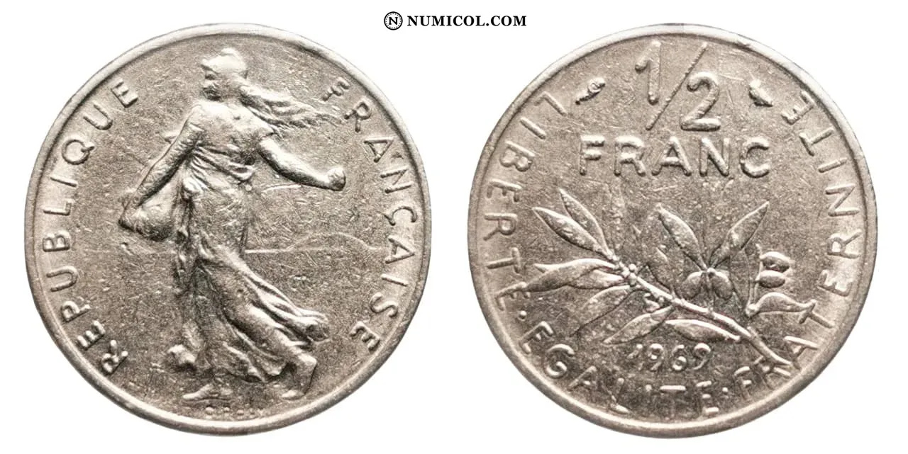 ½ Franc (signature "O. Roty")