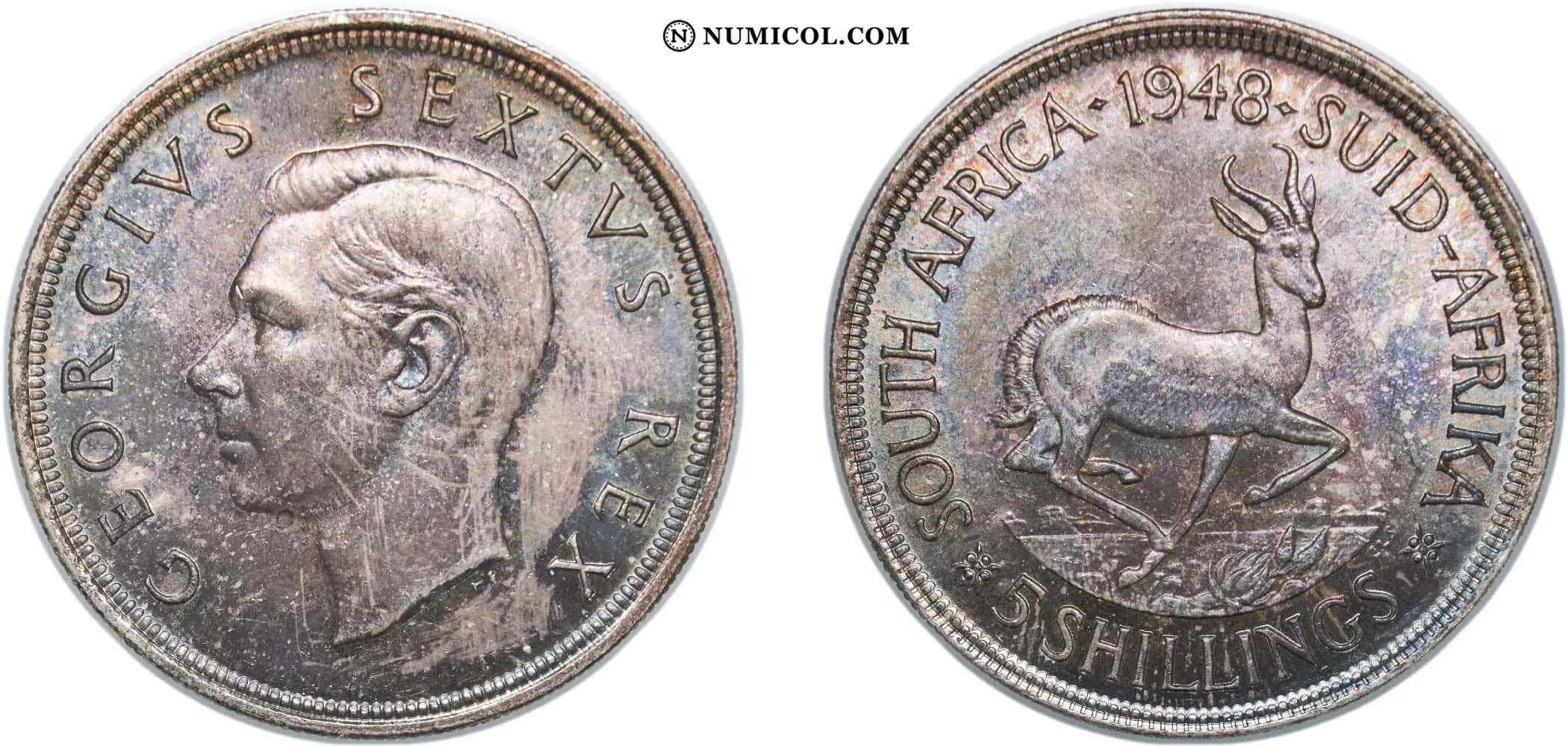 Moneda 5 Chelines - Jorge VI (Sextus Rex; 5 Chelines) año 1948