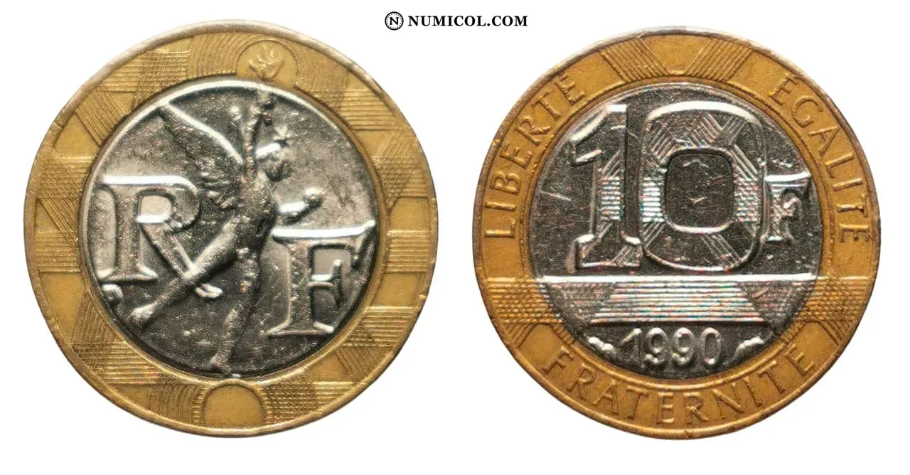 Moneda 10 Francos año 1990