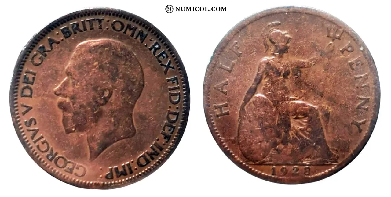 Moneda ½ Penique - Jorge V (smaller portrait)