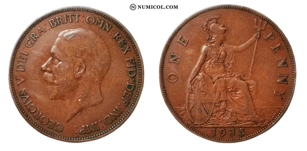 Moneda 1 Penique - Jorge V (smaller portrait)
