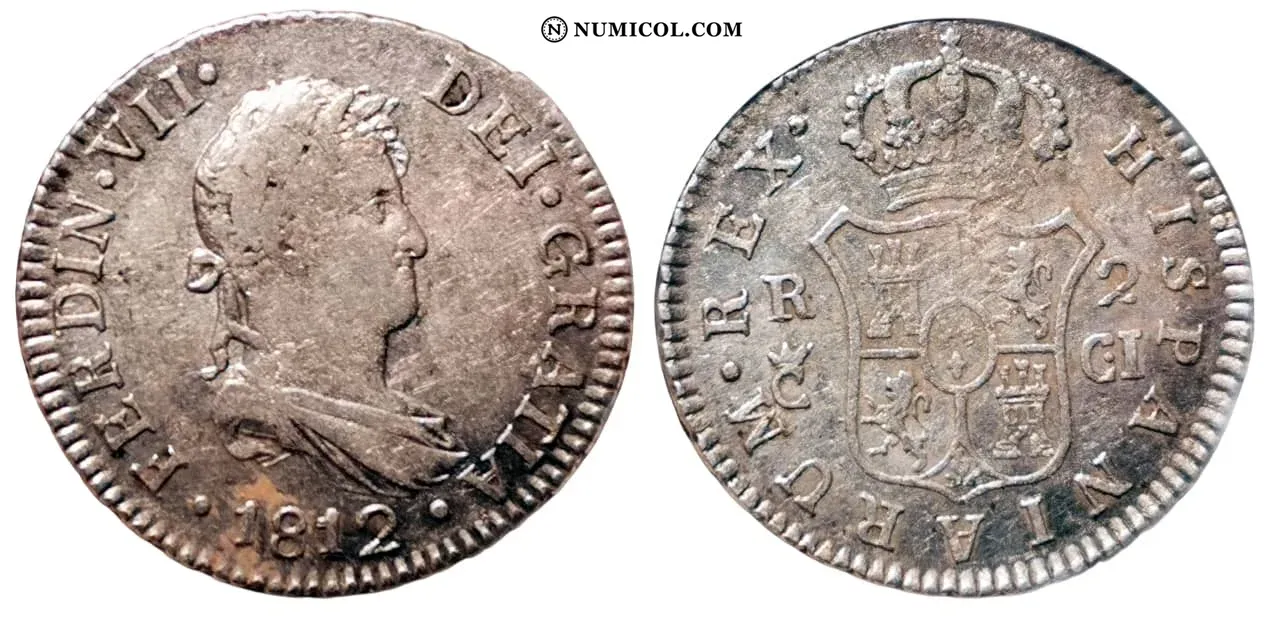2 Reales - Ferdinand VII (Laureate bust)