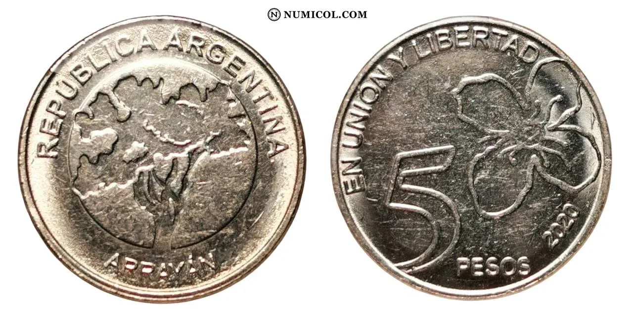 Moneda 5 Pesos año 2020