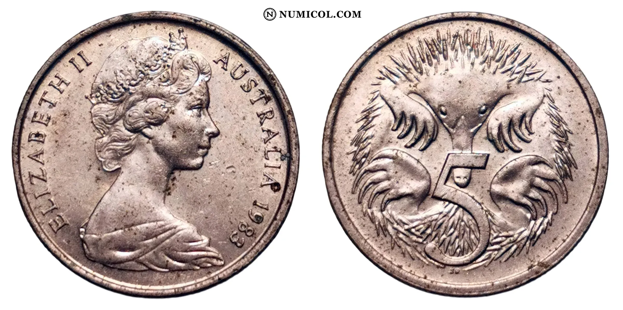 Moneda 5 Cents - Isabel II (2.º retrato) año 1983
