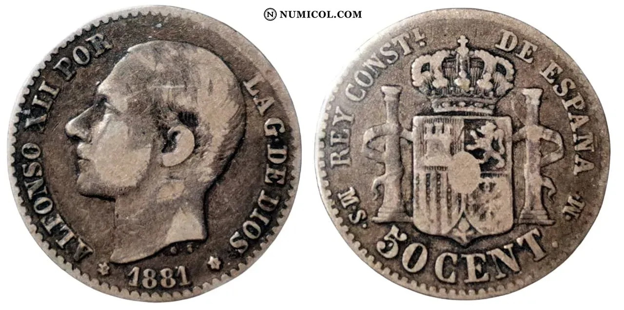 50 Centimos - Alfonso XII
